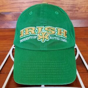 Notre Dame Fighting Irish Hat Cap Adult Green StrapBack Top‎ Of The World